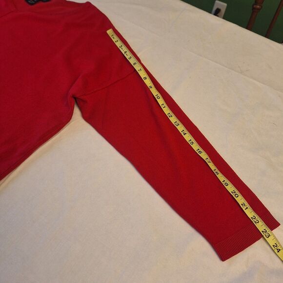 Lane Bryant Bright Red V Neck Pullover Sweater Bold Colorful Classic Size 26/28 - Picture 6 of 8